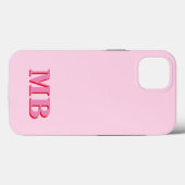 Minimalistisch Modern rosa Erstmonogramm Case-Mate iPhone Hülle (Rückseite (Horizontal))