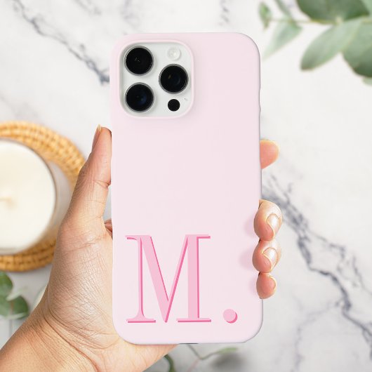 Minimalistisch Modern rosa Monogramm Case-Mate iPhone Hülle