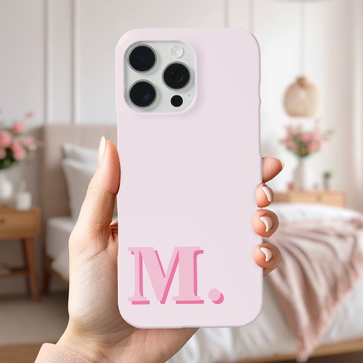 Minimalistisch Modern rosa Monogramm Case-Mate iPhone Hülle