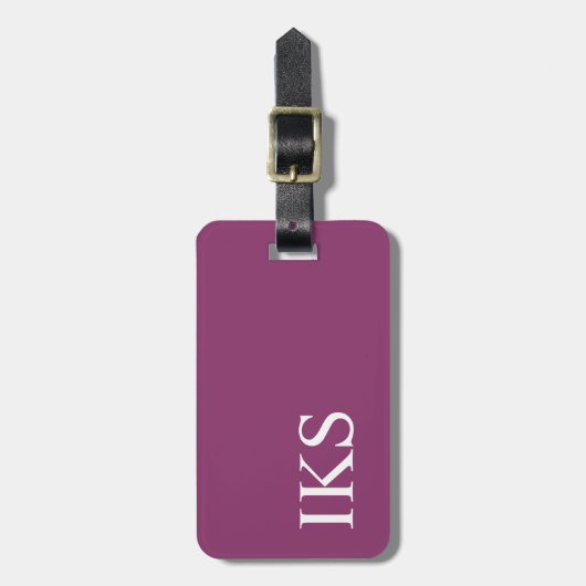 Minimalistisch Modern rosa-weiß Gepäckanhänger (Vorderseite vertikal)