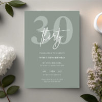 Minimalistisch Modern Sage 30. Geburtstag Party