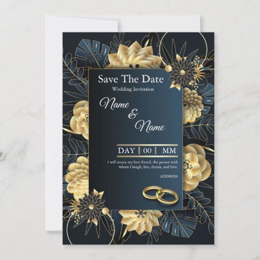 Minimalistisch Modern Save the Date - Sofortdownlo Einladung (Vorderseite)