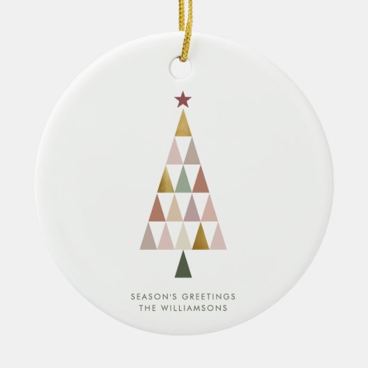 Minimalistisch Modern Scandi Einfaches Weihnachtsb Keramik Ornament (Vorne)