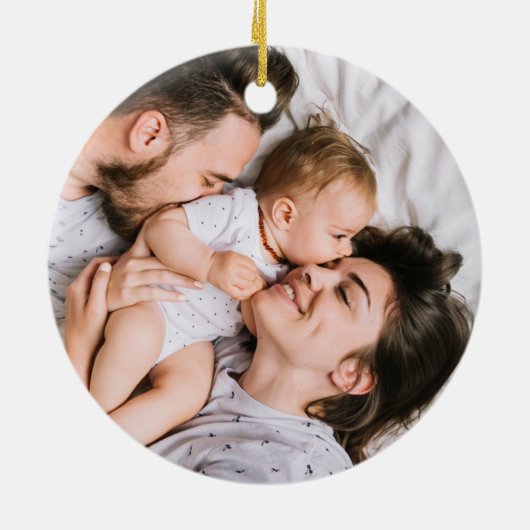 Minimalistisch Modern Scandi Einfaches Weihnachtsb Keramik Ornament (Hinten)