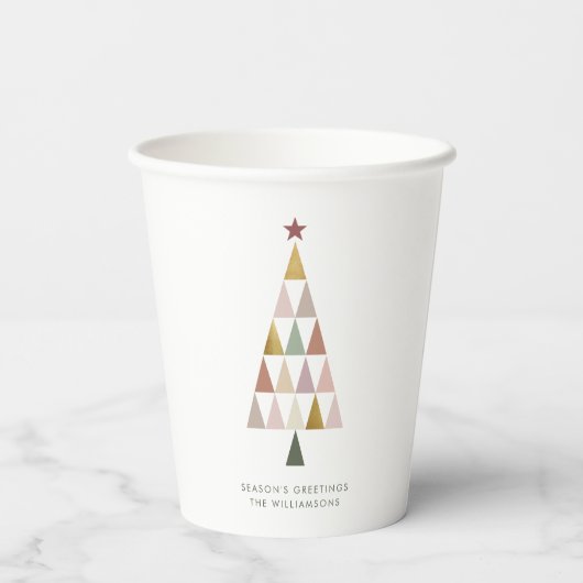 Minimalistisch Modern Scandi Einfaches Weihnachtsb Pappbecher (Rückseite)