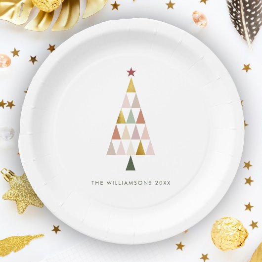 Minimalistisch Modern Scandi Einfaches Weihnachtsb Pappteller
