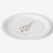 Minimalistisch Modern Scandi Einfaches Weihnachtsb Pappteller (Schrägansicht)