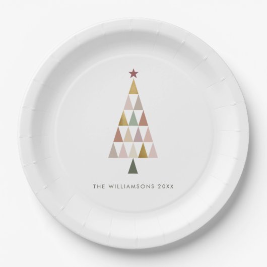 Minimalistisch Modern Scandi Einfaches Weihnachtsb Pappteller (Vorderseite)