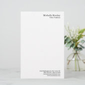 Minimalistisch modern Schlicht Briefpapier (Stehend Vorderseite)