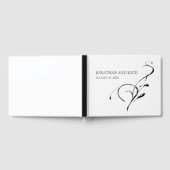 Minimalistisch & modern, Schwarz/Weiß-Swirt Gästebuch (Voll)