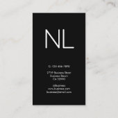 Minimalistisch, modern, Schwarz-weiß vertikal Visitenkarte (Rückseite)