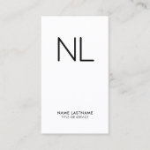 Minimalistisch, modern, Schwarz-weiß vertikal Visitenkarte (Vorderseite)