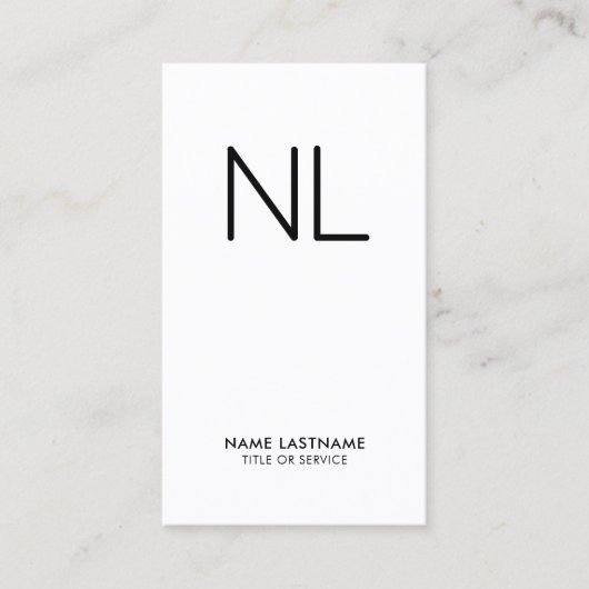 Minimalistisch, modern, Schwarz-weiß vertikal Visitenkarte (Vorderseite)