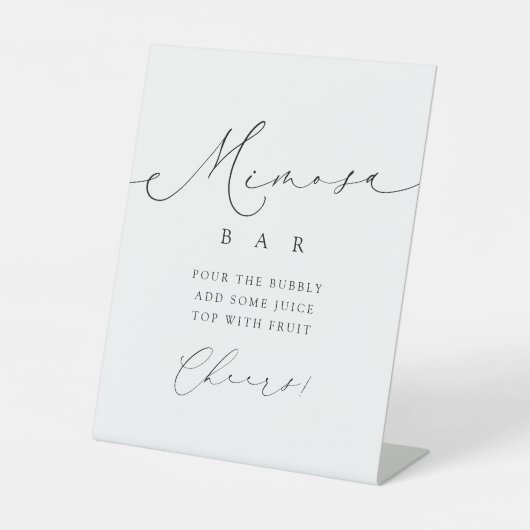 Minimalistisch Modern Script Brautparty Mimosa Bar Sockelschild (Vorderseite)