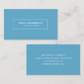 Minimalistisch Modern Simple Boho Blue Visitenkarte (Vorne/Hinten)