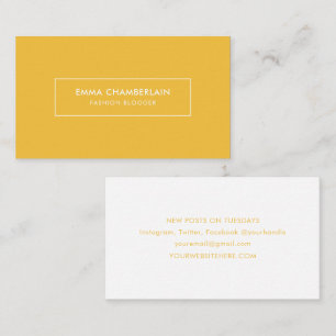 Minimalistisch Modern Simple Boho Yellow Visitenkarte