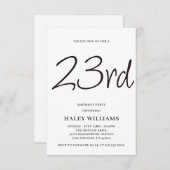 Minimalistisch Modern Simple Calligraphy 23. Gebur Einladung (Vorne/Hinten)