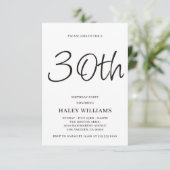 Minimalistisch Modern Simple Calligraphy 30. Gebur Einladung (Stehend Vorderseite)