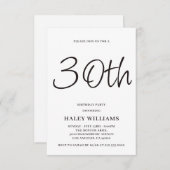 Minimalistisch Modern Simple Calligraphy 30. Gebur Einladung (Vorne/Hinten)