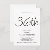 Minimalistisch Modern Simple Calligraphy 36. Gebur Einladung (Vorne/Hinten)