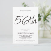 Minimalistisch Modern Simple Calligraphy 56. Gebur Einladung (Stehend Vorderseite)