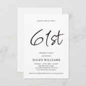 Minimalistisch Modern Simple Calligraphy 61. Gebur Einladung (Vorne/Hinten)