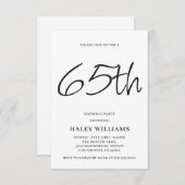 Minimalistisch Modern Simple Calligraphy 65. Gebur Einladung (Vorne/Hinten)