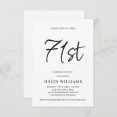 Minimalistisch Modern Simple Calligraphy 71. Gebur Einladung (Vorne/Hinten)