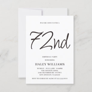 Minimalistisch Modern Simple Calligraphy 72. Gebur Einladung