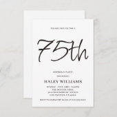 Minimalistisch Modern Simple Calligraphy 75. Gebur Einladung (Vorne/Hinten)