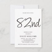 Minimalistisch Modern Simple Calligraphy 82. Gebur Einladung (Vorderseite)