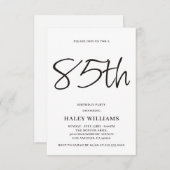 Minimalistisch Modern Simple Calligraphy 85. Gebur Einladung (Vorne/Hinten)