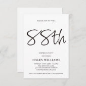 Minimalistisch Modern Simple Calligraphy 88. Gebur Einladung (Vorne/Hinten)