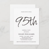 Minimalistisch Modern Simple Calligraphy 95. Gebur Einladung (Vorne/Hinten)