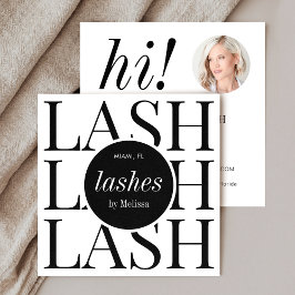 Minimalistisch Modern Simple Lashes Salon Foto Quadratische Visitenkarte