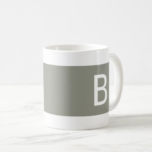 Minimalistisch Modern Simple Mit Monogramm Initial Kaffeetasse (VorderseiteRechts)