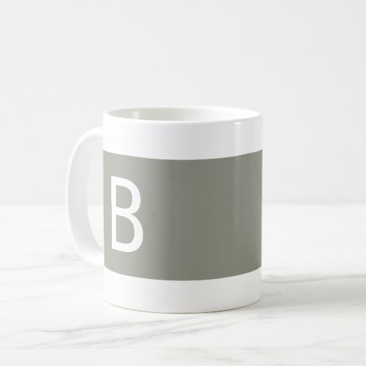 Minimalistisch Modern Simple Mit Monogramm Initial Kaffeetasse (Vorderseite Links)