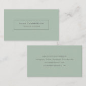 Minimalistisch Modern Simple Sage Green Visitenkarte (Vorne/Hinten)