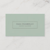 Minimalistisch Modern Simple Sage Green Visitenkarte (Vorderseite)