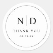 Minimalistisch Modern Simple Wedding Vielen Dank Runder Aufkleber (Vorderseite)