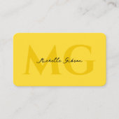 Minimalistisch Modern Simple Yellow Monogram Visitenkarte (Vorderseite)