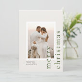 Minimalistisch Modern Single Foto Weihnachtskarte Einladung (Stehend Vorderseite)