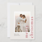 Minimalistisch Modern Single Foto Weihnachtskarte Einladung (Vorderseite)