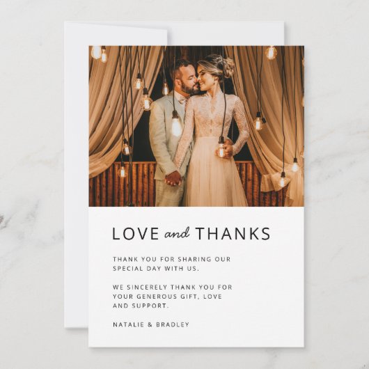 Minimalistisch modern | Stilvolles Simple Wedding Dankeskarte (Vorderseite)