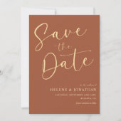 Minimalistisch Modern Terracotta auf dem Monte Tam Save The Date (Vorderseite)