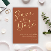 Minimalistisch Modern Terracotta auf dem Monte Tam Save The Date