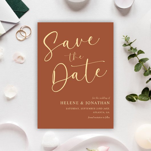 Minimalistisch Modern Terracotta auf dem Monte Tam Save The Date