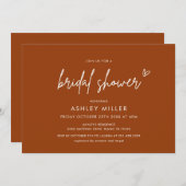 Minimalistisch Modern Terracotta Brautparty Einlad Einladung (Vorne/Hinten)