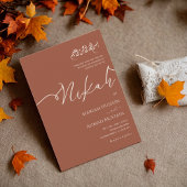 Minimalistisch Modern Terracotta Burnt Orange Nika Einladung