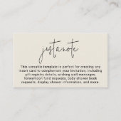 Minimalistisch, modern und einfach, nur ein Hinwei Begleitkarte (Vorderseite)